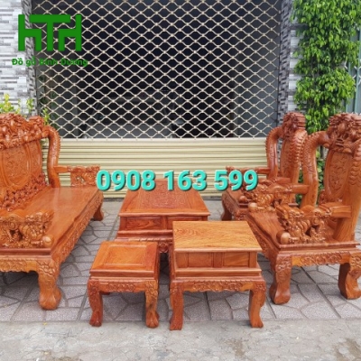 SALON GỖ HƯƠNG ĐÁ TAY 12 MẪU RỒNG BÁT TIÊN 