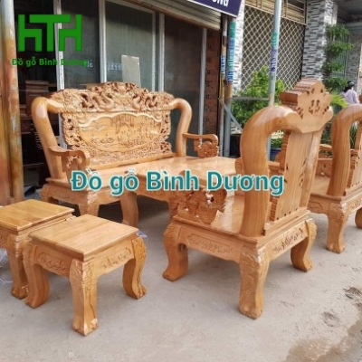 BỘ SALON TAY 12 GỖ SỒI NGA 
