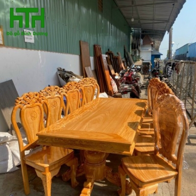 BÀN GIỮA GỖ  GÕ ĐỎ 8 GHẾ 