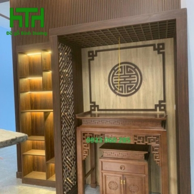 BÀN THỜ GỖ SỒI LAU MÀU 1M27 