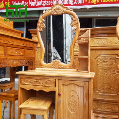 BÀN TRANG ĐIỂM GỖ GÕ ĐỎ NGANG 80