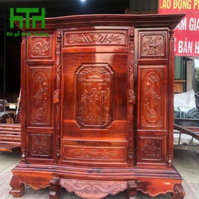TỦ THỜ 6 CHÂN GỖ TRÀM BÔNG VÀNG 