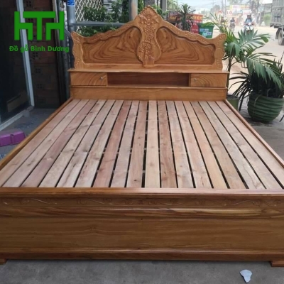 GIƯỜNG GÕ ĐỎ MẪU NỮ HOÀNG 1m8 x 2m 