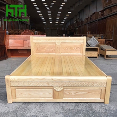 GIƯỜNG SỒI MÀU TỰ NHIÊN DÁT PHẢN 1M6 