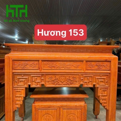BỘ BÀN CÚNG GỖ HƯƠNG ĐÁ 100% KÈM TỦ NHỎ 