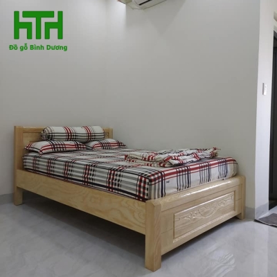 GIƯỜNG NGỦ GỖ SỒI NHẬP 1M4 X 2M 