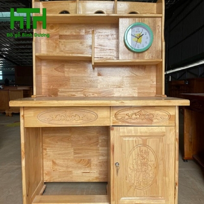 BÀN HỌC GỖ CAO SU 1M 
