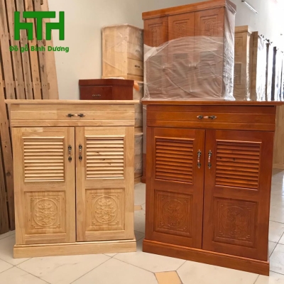 TỦ GIÀY GỖ CAO SU 2 CÁNH 