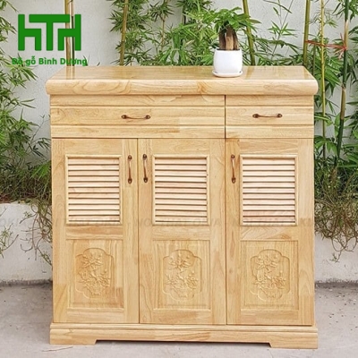 TỦ GIÀY GỖ CAO SU 3 CÁNH  1M