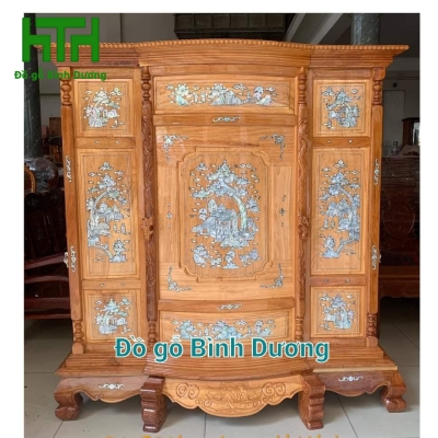 TỦ THỜ 6 CHÂN GỖ CĂM XE  CẨN 