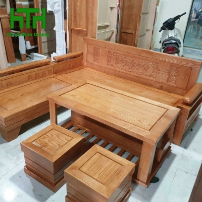 SOFA GÓC GỖ SỒI 2M X 1M8 