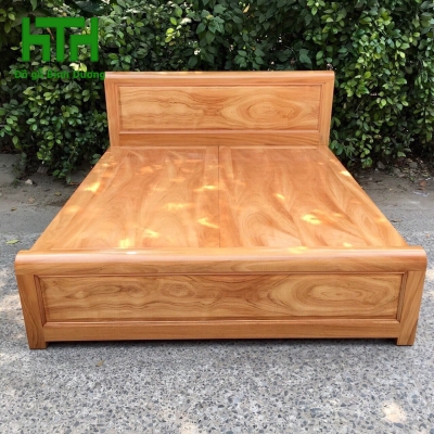 GIƯỜNG GỖ GÕ ĐỎ DÁT PHẢN 1M6 x 2M 