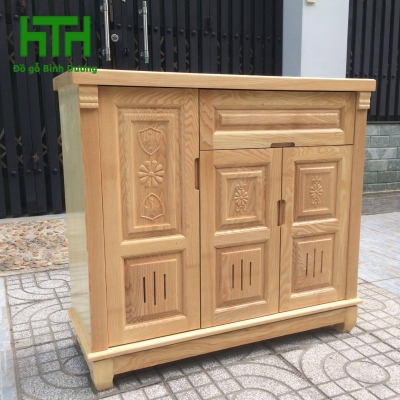 TỦ GIÀY GỖ SỒI 3 CÁNH 