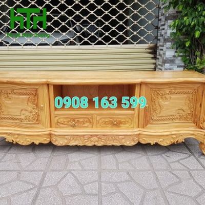 KỆ TIVI MẪU LU Y GỖ GÕ ĐỎ NGANG 2M 