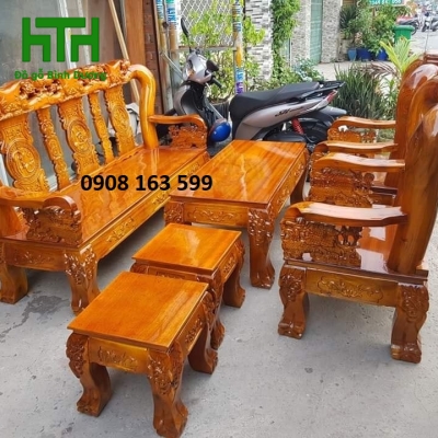SALON GỖ TRÀM BÔNG VÀNG TAY 12 