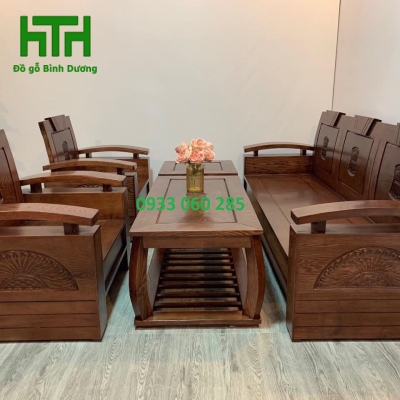 SALON GỖ SỒI NGA MẪU ĐỐI  5 MÓN 