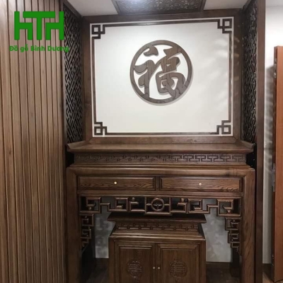 BÀN THỜ SỒI 1M53 LAU MÀU ÓC CHÓ 