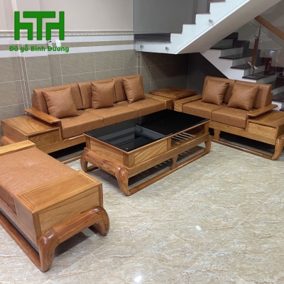 SOFA GÓC GÕ ĐỎ  2 VĂNG ĐÙI GÀ 