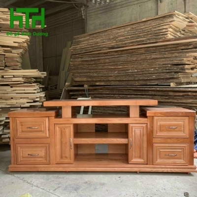KỆ TI VI GỖ SỒI TỰ NHIÊN 2M MẪU NHÔ 