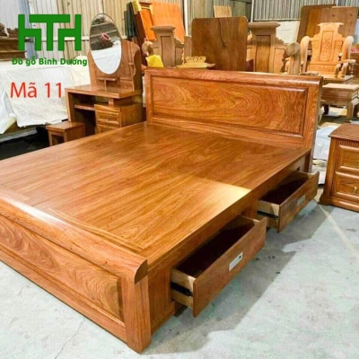 GIƯỜNG HƯƠNG XÁM DÁT PHẢN HỌC KÉO 1M6