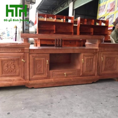 KỆ TI VI GỖ SỒI 2M MẪU ĐÀI LOAN 