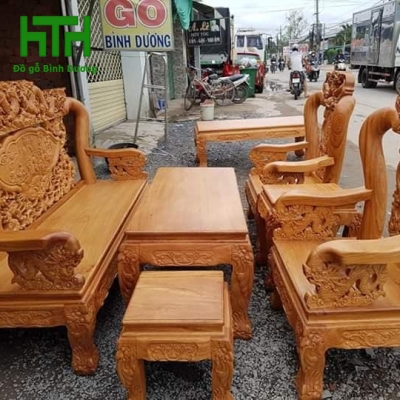 SALON GỖ GÕ ĐỎ CHẠM BÁT TIÊN CỘT 10