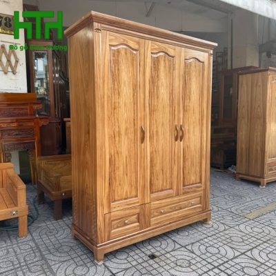 TỦ ÁO GỖ HƯƠNG XÁM 3 CÁNH 