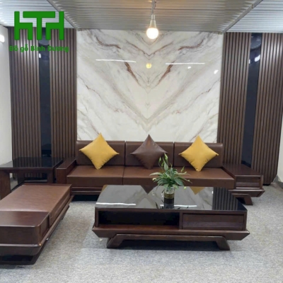 SOFA 1 VĂNG CHÂN THUYỀN GỖ SỒI 4 MÓN 