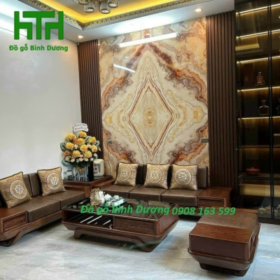 SOFA 2 VĂNG GỖ SỒI MẪU CHÂN THUYỀN VẾ PHẢI  