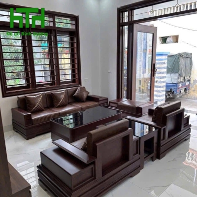 SALON ĐỐI CÁNH TIÊN GỖ SỒI KÈM NỆM 