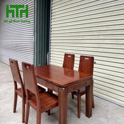 BỘ BÀN ĂN 4 GHẾ LAU MÀU ÓC CHÓ 