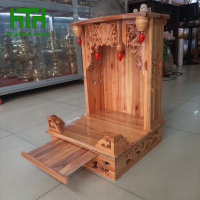 BÀN THỜ ÔNG ĐỊA 50 XOAN ĐÀO MẪU TRƠN 