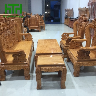 BÀN GHẾ PHÒNG KHÁCH GÕ ĐỎ TAY 12