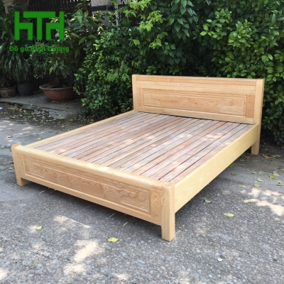 GIƯỜNG GỖ SỒI MÀU TỰ NHIÊN 1M8 X 2M 