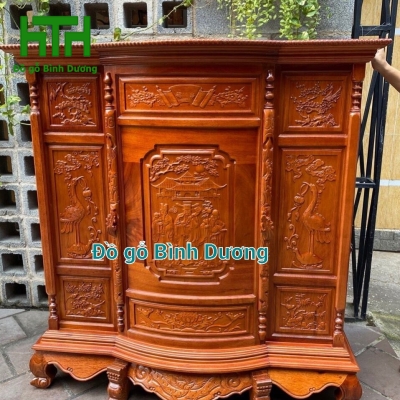 TỦ THỜ TRÀM BÔNG VÀNG 6 CHÂN 