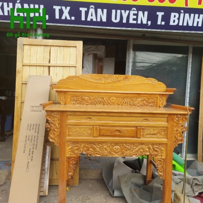 BÀN THỜ 2 TẦNG GỖ GÕ ĐỎ 1M47
