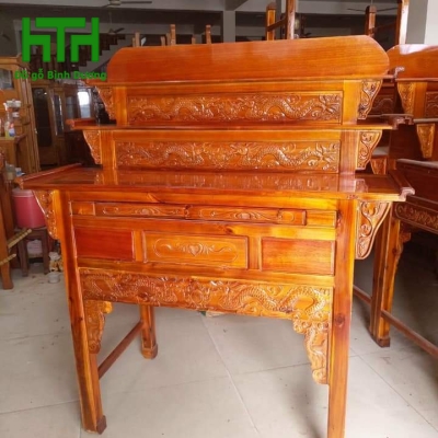 BÀN THỜ 3 TẦNG TRÀM BÔNG VÀNG 