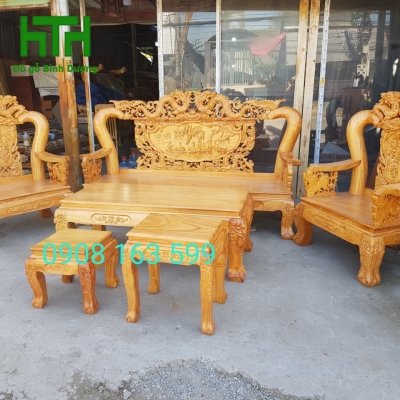 SALON GÕ ĐỎ RỒNG BÁT TIÊN CỘT 12