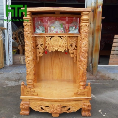 BÀN THỜ GÕ ĐỎ  60 HỘP ĐÈN