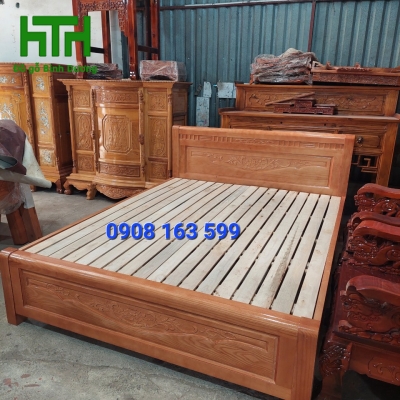 GIƯỜNG GỖ SỒI NHẬP 1M8 X 2M 