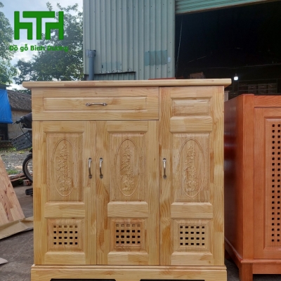 TỦ GIÀY GỖ  CAO SU 1M 