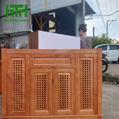 TỦ GIÀY GỖ SỒI 4 CÁNH 