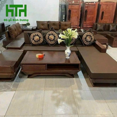BỘ SALON GÓC GỖ SỒI MẪU THUYỀN VẾ TRÁI 