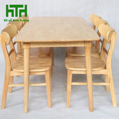 BÀN ĂN GỖ CAO SU 6 GHẾ 
