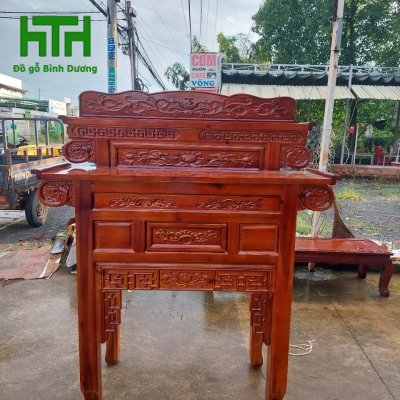 BÀN THỜ 1M27 GỖ TRÀM BÔNG VÀNG 