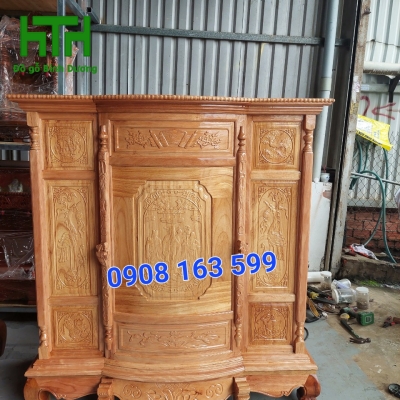 TỦ THỜ GÕ ĐỎ 6 CHÂN NGANG  1M47 
