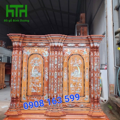 TỦ THỜ GÕ CÔNG 15 TRỤ 