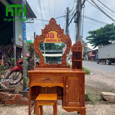 BÀN TRANG ĐIỂM GỖ TRÀM BÔNG VÀNG 