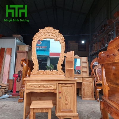 BÀN TRANG ĐIỂM GỖ GÕ ĐỎ NGANG 80 