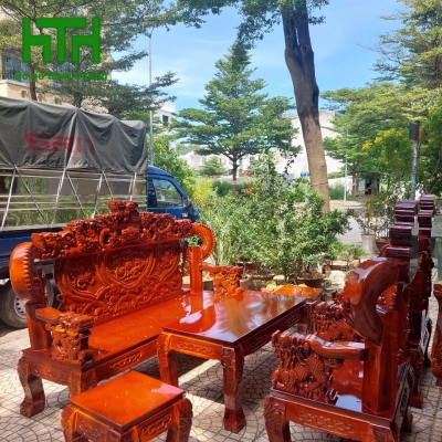 BỘ BÀN GHẾ GỖ TRÀM BÔNG VÀNG CỘT 12 MẪU NGHÊ ĐỈNH TAY NGHÊ 